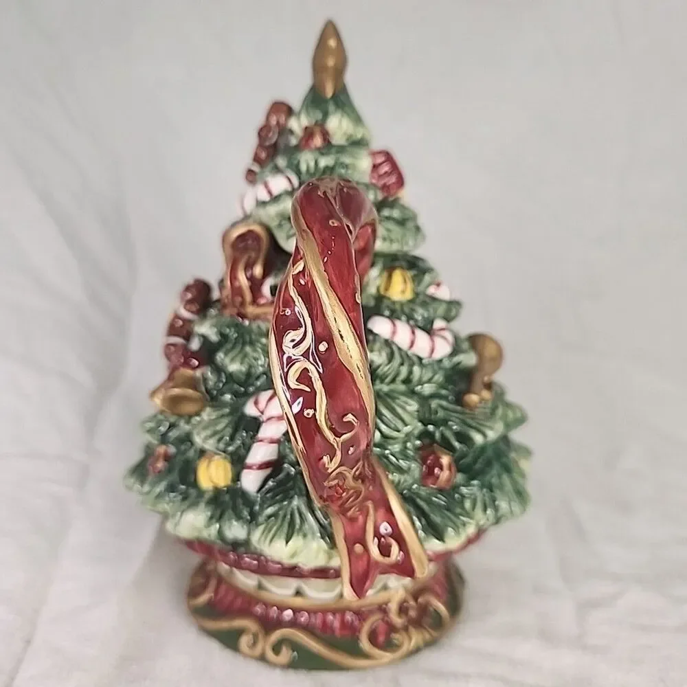 Ceramic Teapot Christopher Radko Oh Christmas Tree Decorative 8 7/8